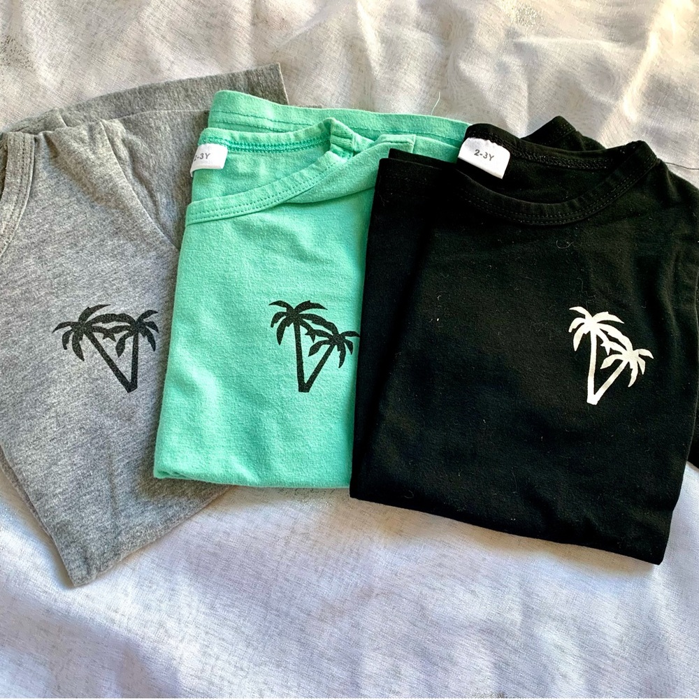 Palm Tree Graphic T-Shirts - Set of 3